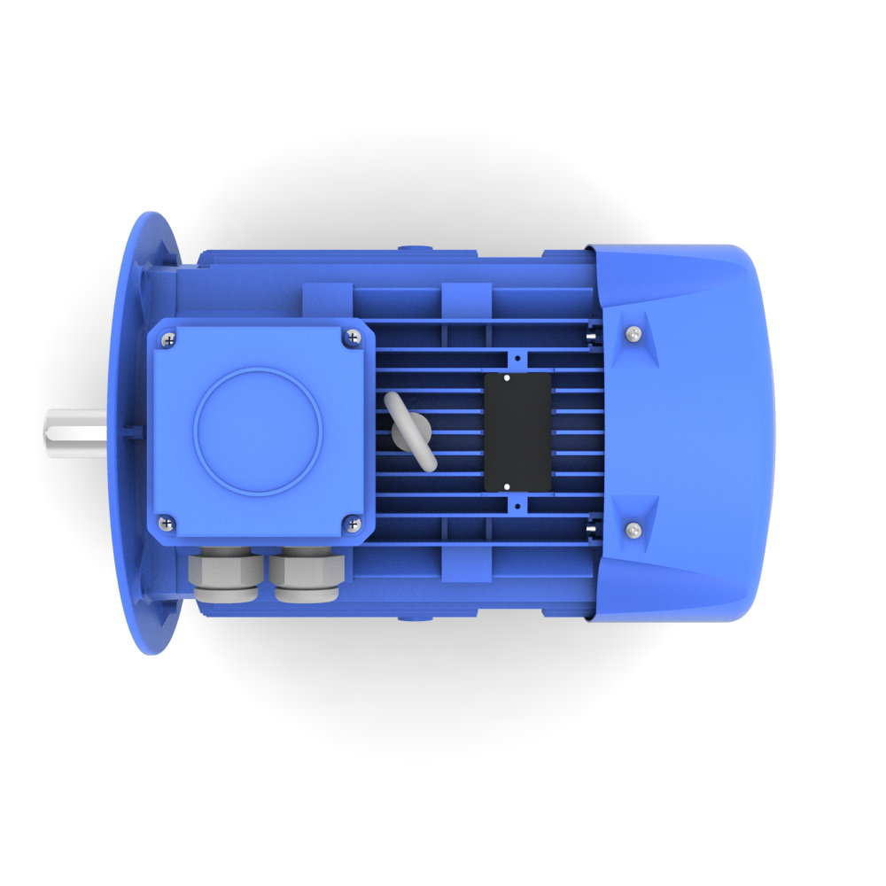 ELSTO Q3E-serie aluminium draaistroommotor IE3 bouwvorm B5 boven aanzicht