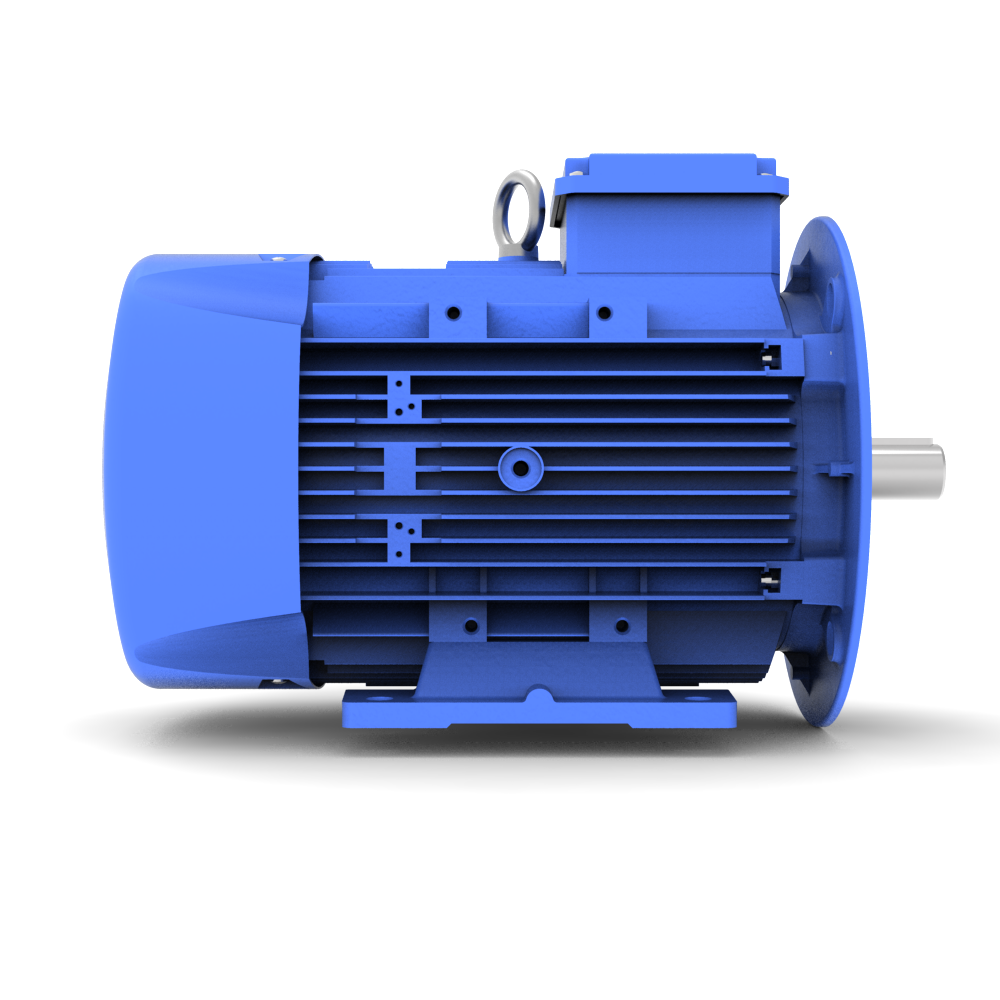 ELSTO Q3E-serie aluminium draaistroommotor IE3 bouwvorm B3/B5 linker aanzicht