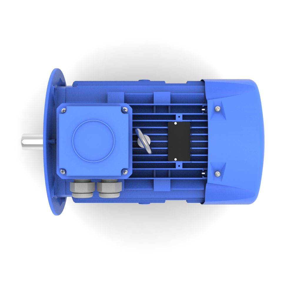 ELSTO Q3E-serie aluminium draaistroommotor IE3 bouwvorm B3/B5 boven aanzicht