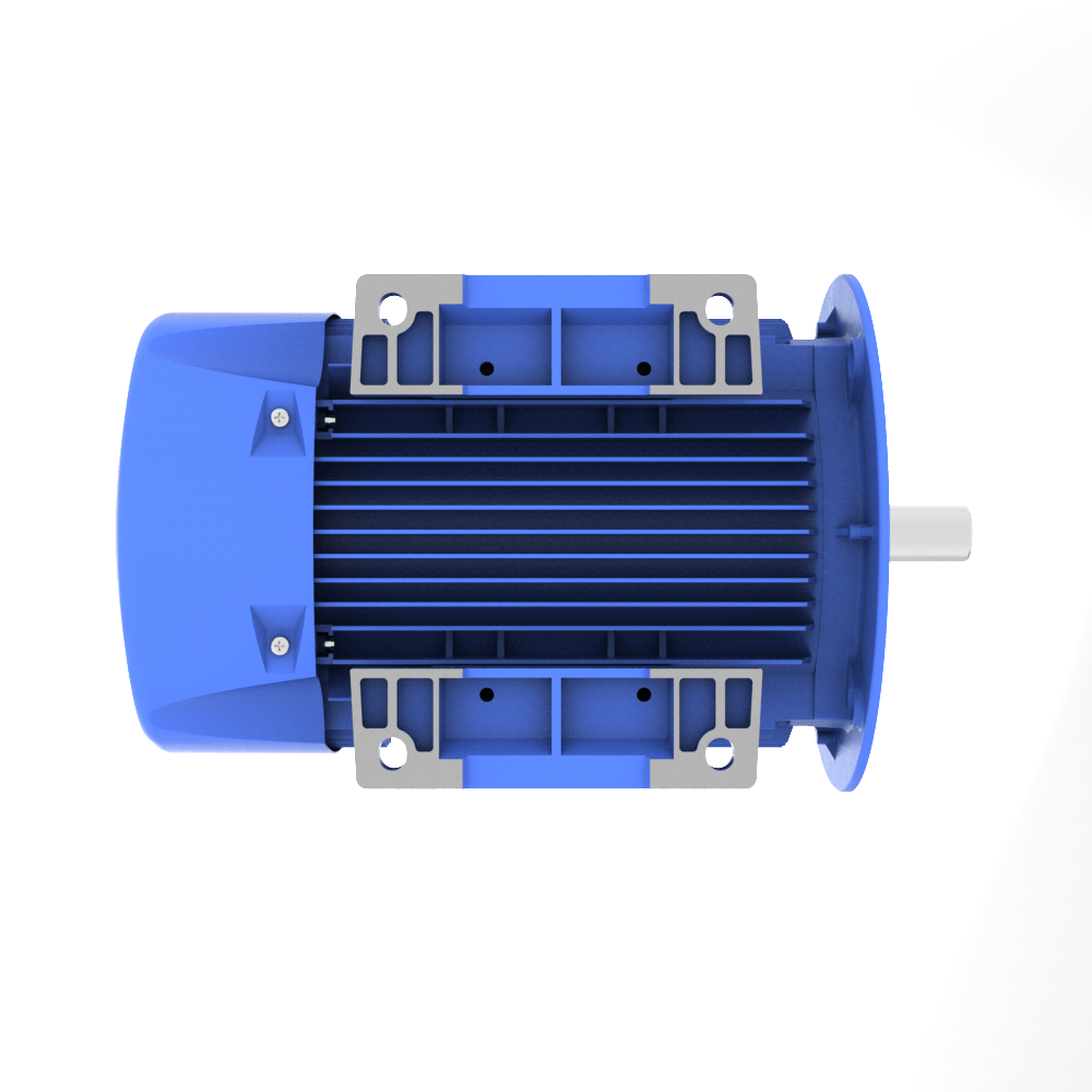 ELSTO Q3E-serie aluminium draaistroommotor IE3 bouwvorm B3/B5 onder aanzicht